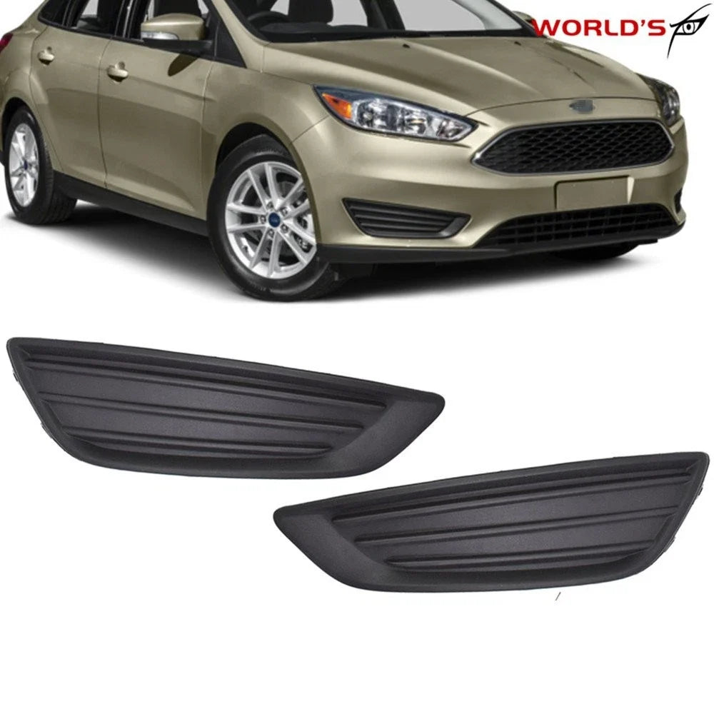 Pair Black Fog Light Covers for Ford Focus (2015–2018)