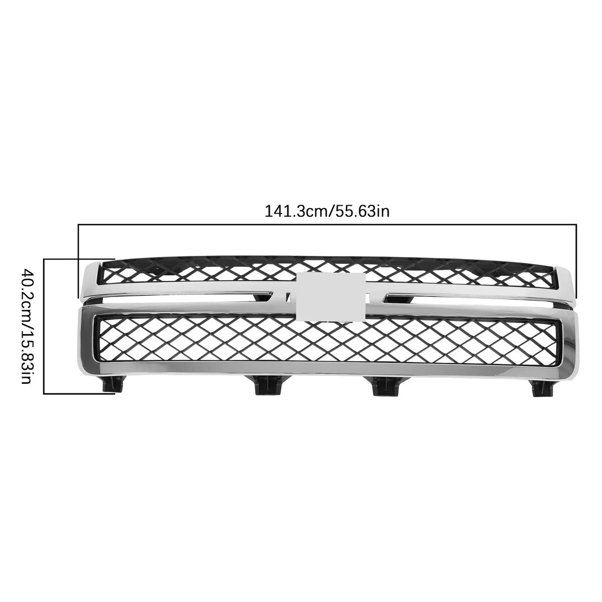 Front Grille + Hood Molding for Chevy Silverado 2500 HD 3500 HD (2011–2014)