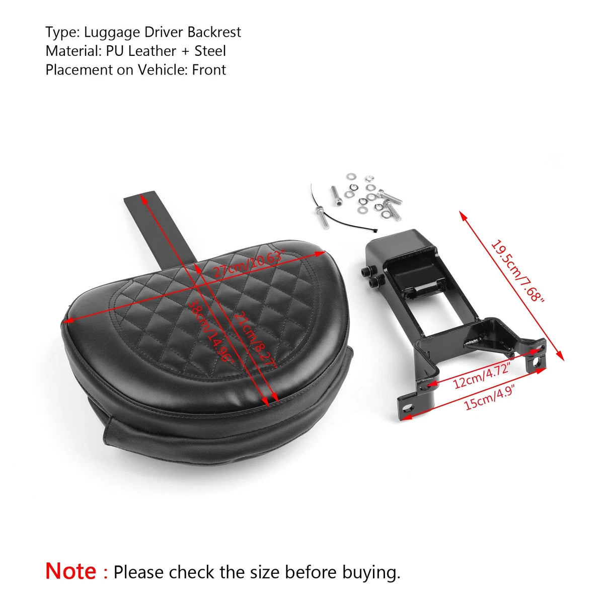 Plug-In Driver Backrest + Mounting Kit for Indian Chieftain Roadmaster (2014–2023)