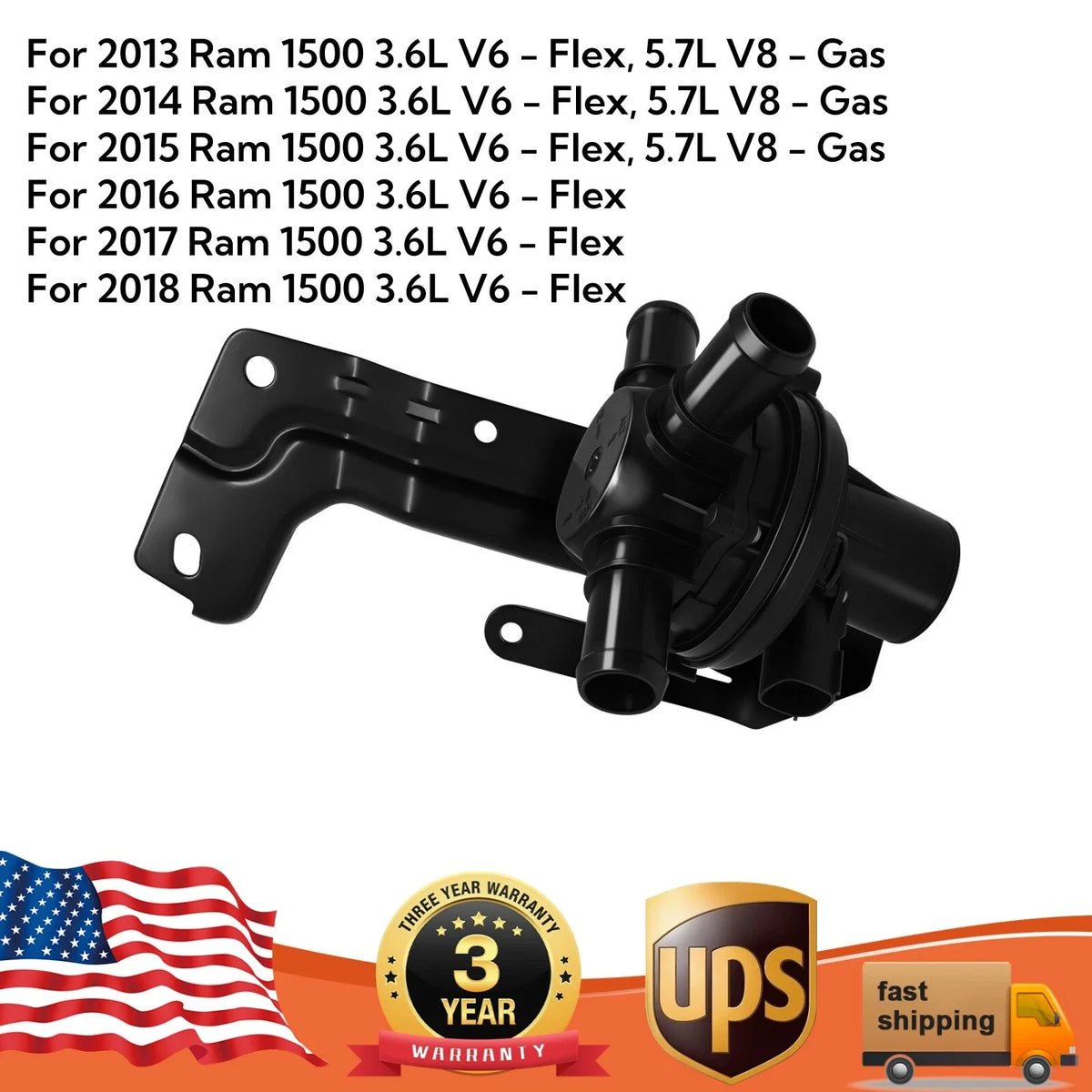 3 Way Coolant Heater Control Valve for Dodge Ram 1500 (2013–2018)