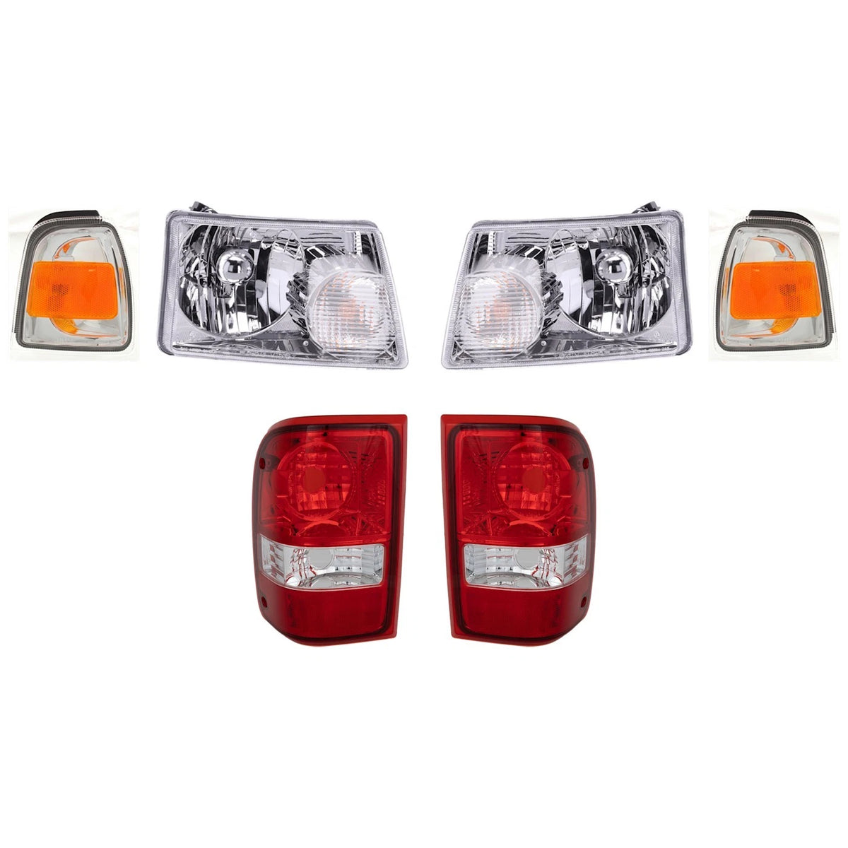 Headlight Set for Ford Ranger (2006–2011) - Driver & Passenger Side