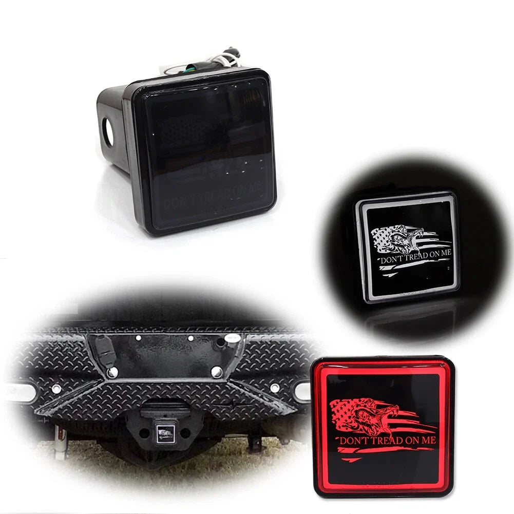 Smoked LED Brake Reverse Lamp for Trailer Towing Hitch Cover 2" Receiver