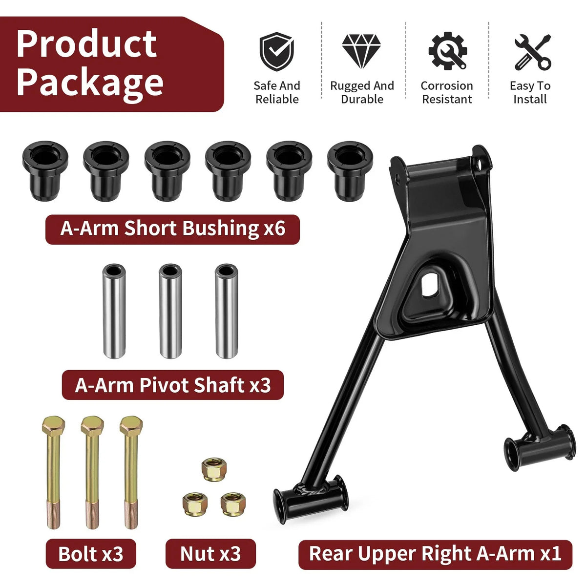 Rear Upper Right A-Arm for Polaris Sportsman 450 500 800 (2003–2014) 1014321-067 1014321-293
