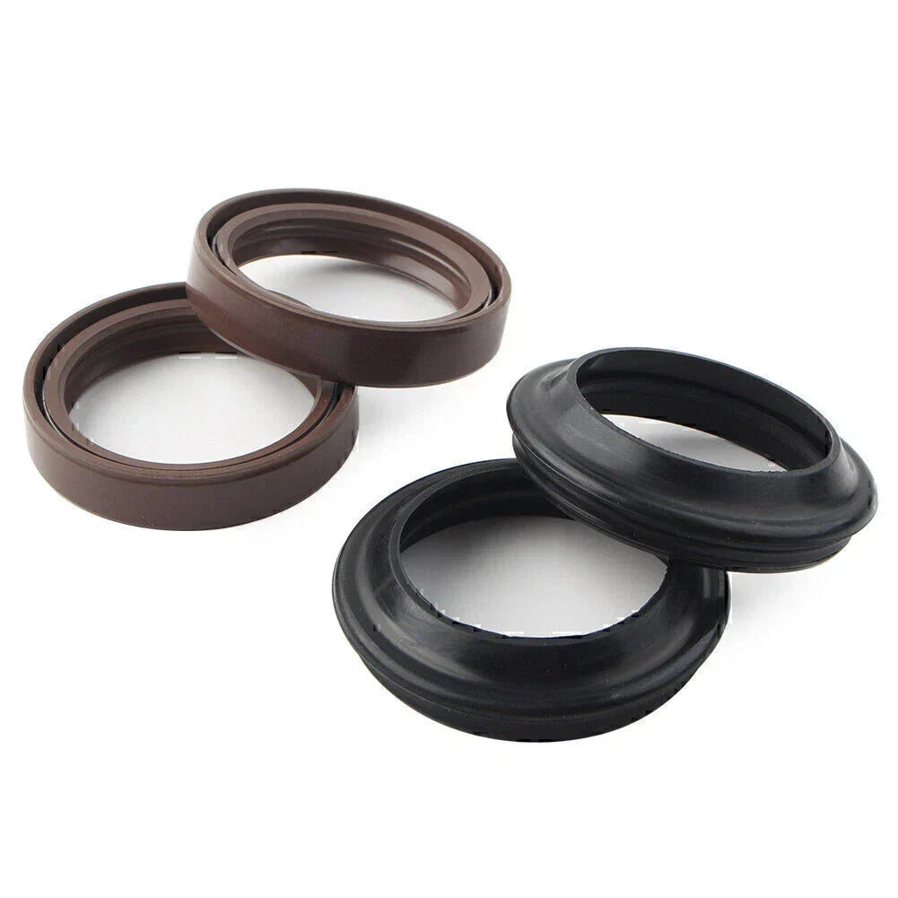 Brown Front Fork Damper Seals for Motorcycles - 4 Pcs