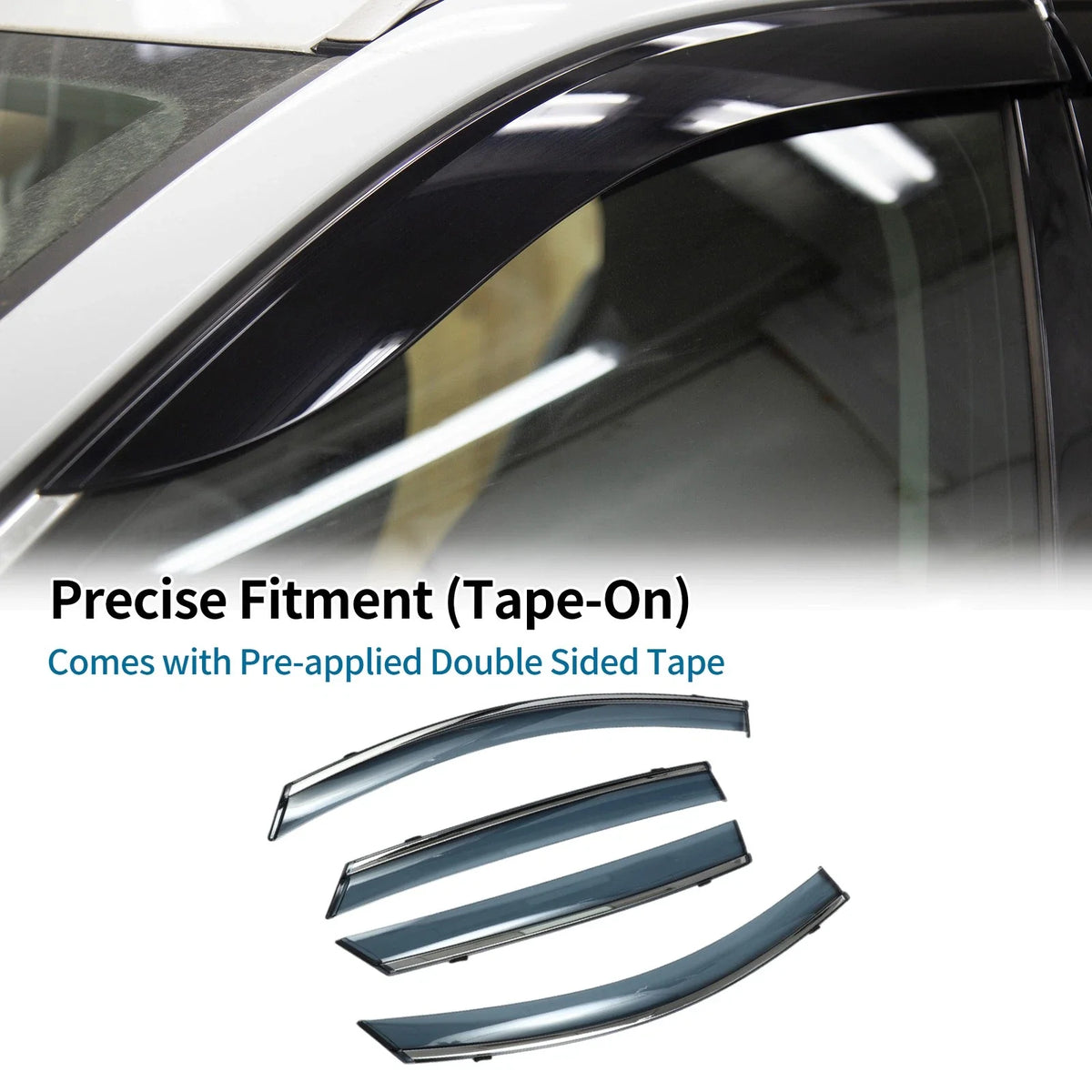 Set of 4 Window Deflectors for Kia K5 (2021–2024) Side Vent Visors Black