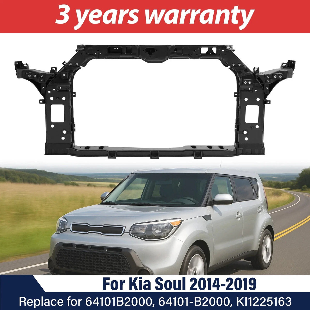 Front Steel Radiator Support Assembly for Kia Soul (2014-2019) #64101B2000