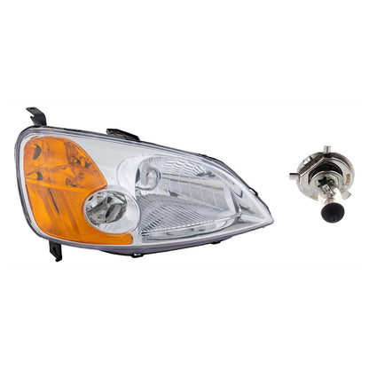 Headlight Kit for Honda Civic (2001–2003) RH with Bulb High/Low Beam CAPA