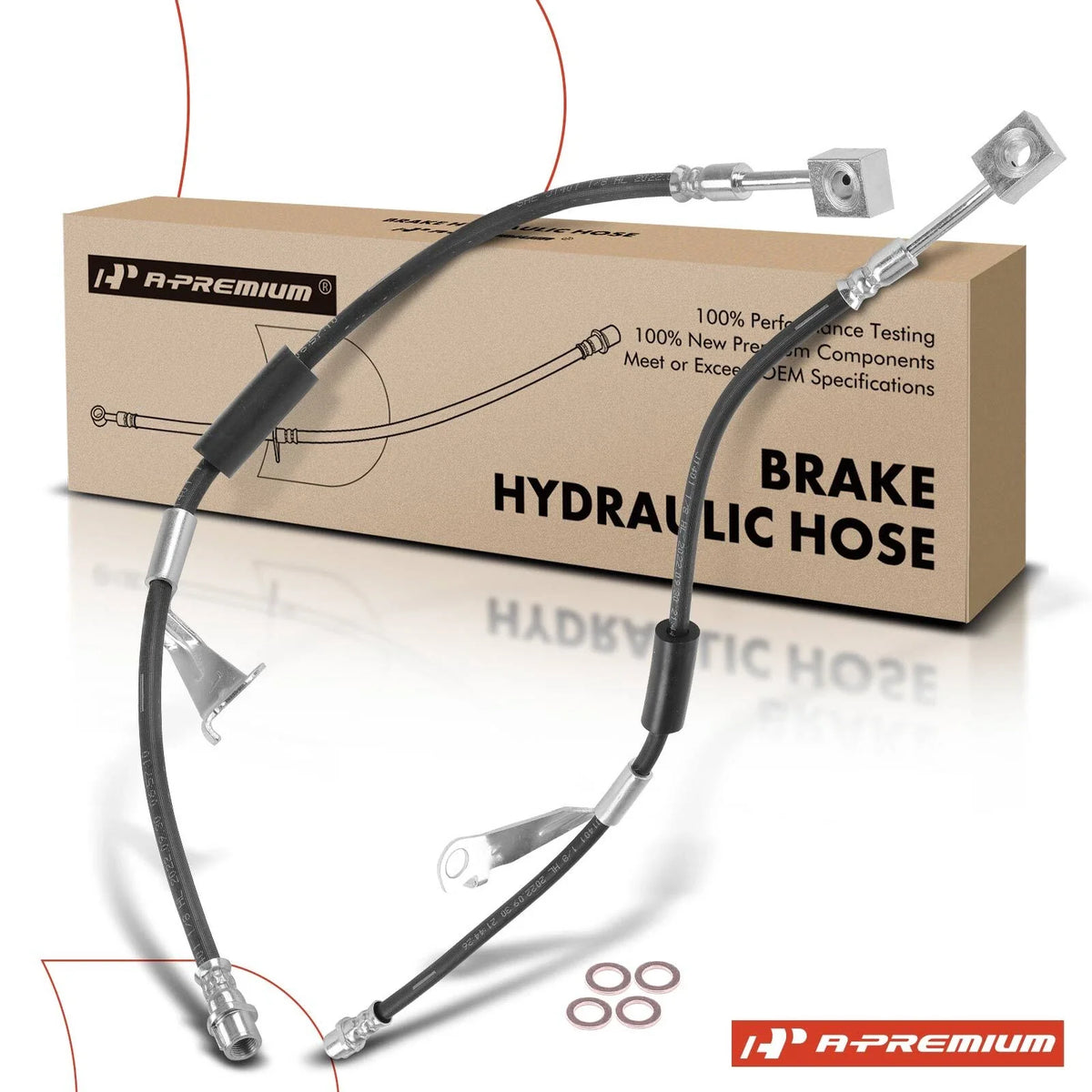 2X Front Brake Hydraulic Hose for Buick Regal (2014–2017) Cadillac XTS (2013–2018)