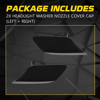Left & Right Black Headlight Washer Caps for BMW 335i 328i 2011-2013