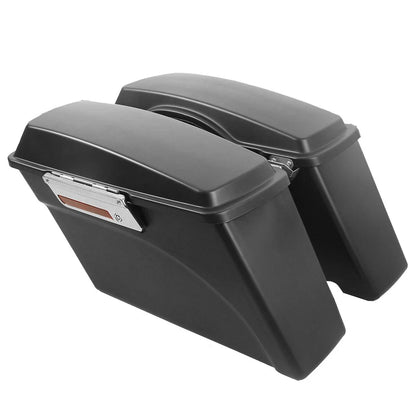 Matte Black Saddlebags with Conversion Brackets for Harley Softail 1986-2017