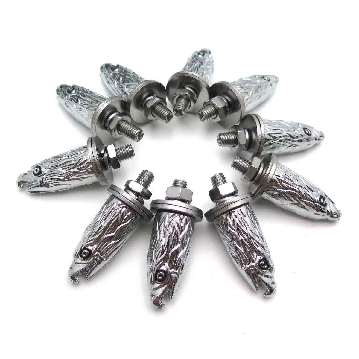 10X Eagle Head Chrome Bolts for License Plate Tag Frame
