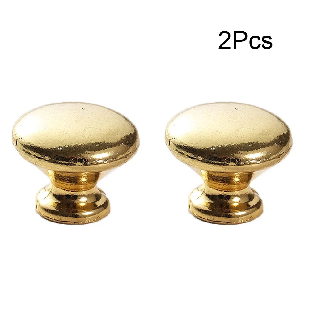 Set of 2 Antique Mini Round Drawer Pull Knob Handles