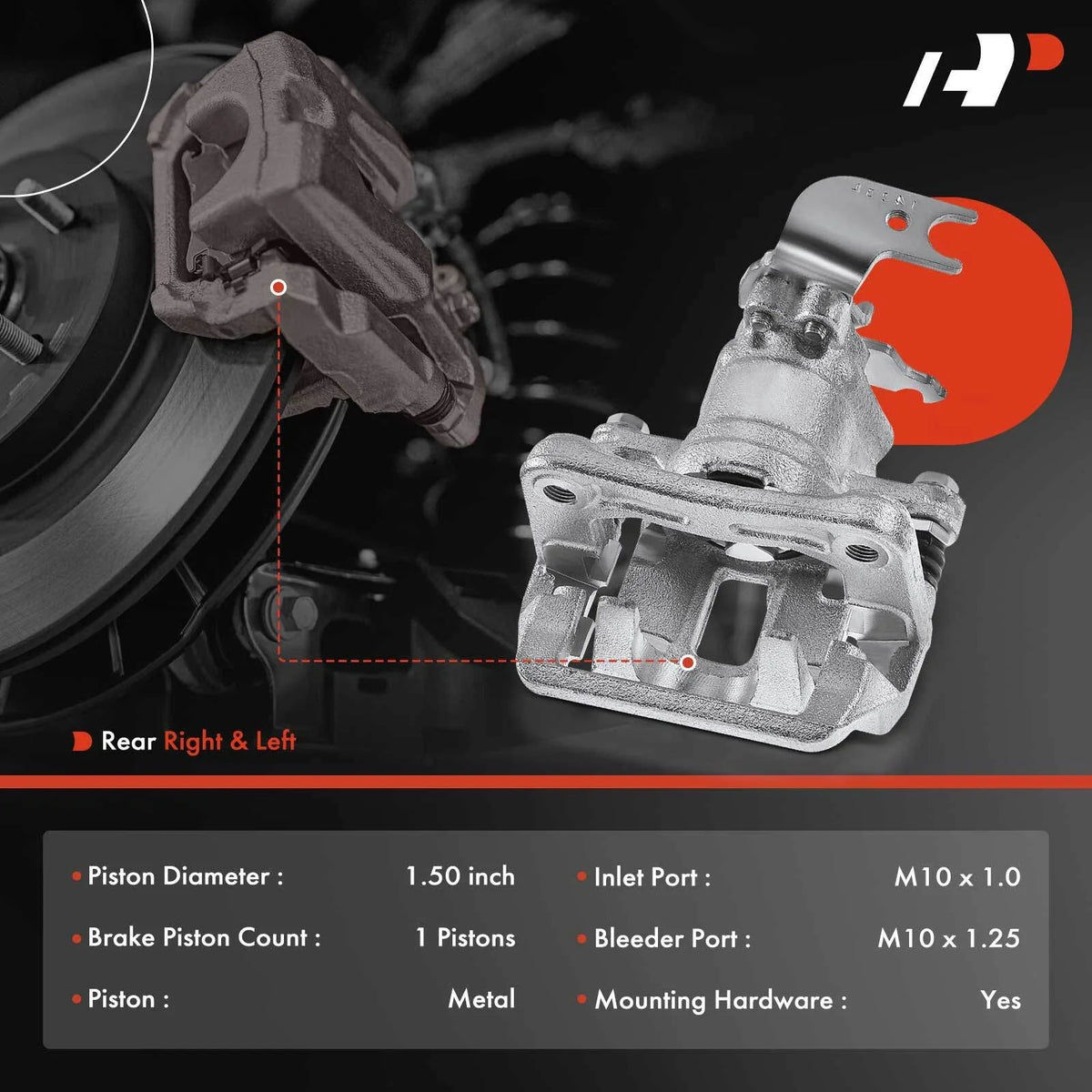 Rear Brake Calipers Pair for Honda Accord (2013–2017)