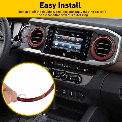 A/C Vent Ring Trim Covers - Red Set of 2 for Toyota Tacoma 2016-2022