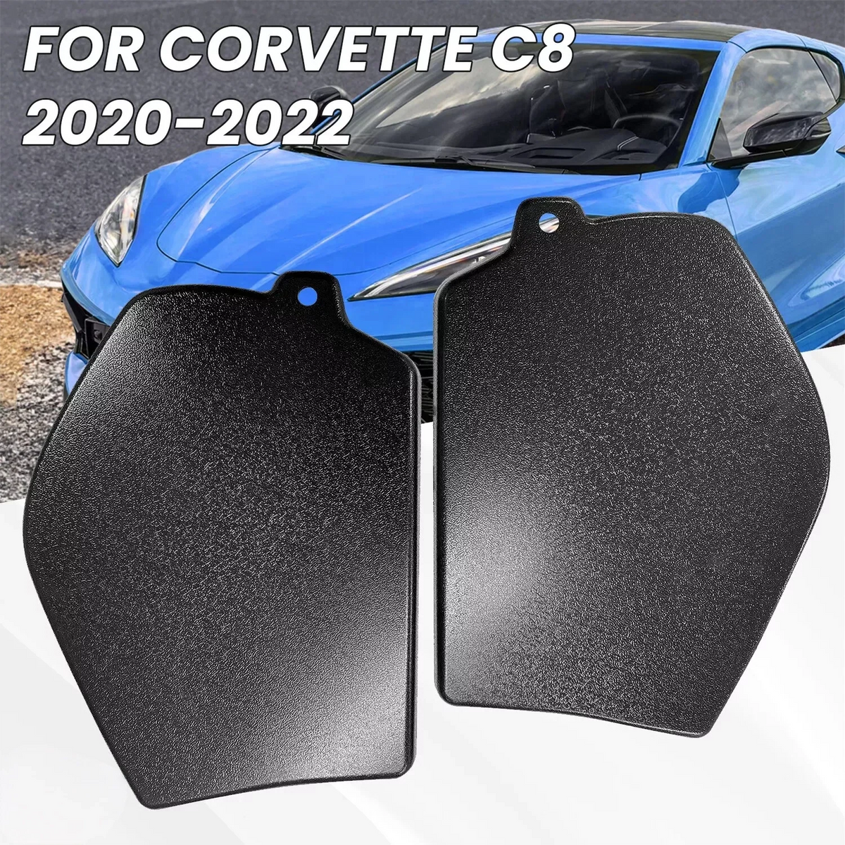 Black Front Strut Shock Tower Covers for Corvette C8 (2020–2022)