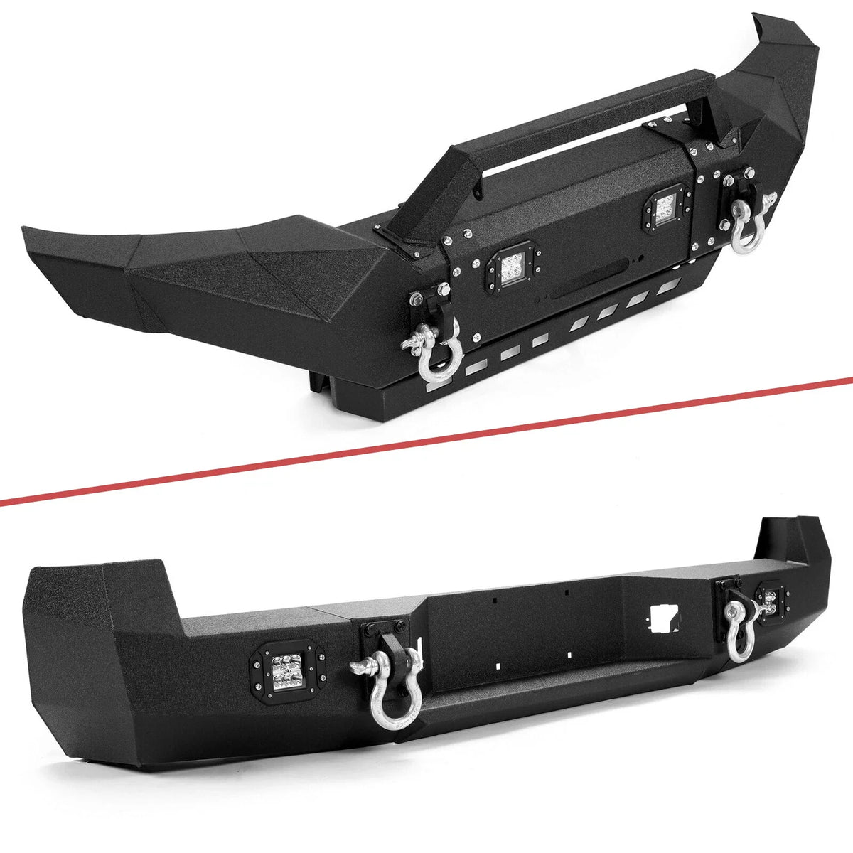 LED Lights & D-Rings Front/Rear Bumper for Tacoma 2005-2015