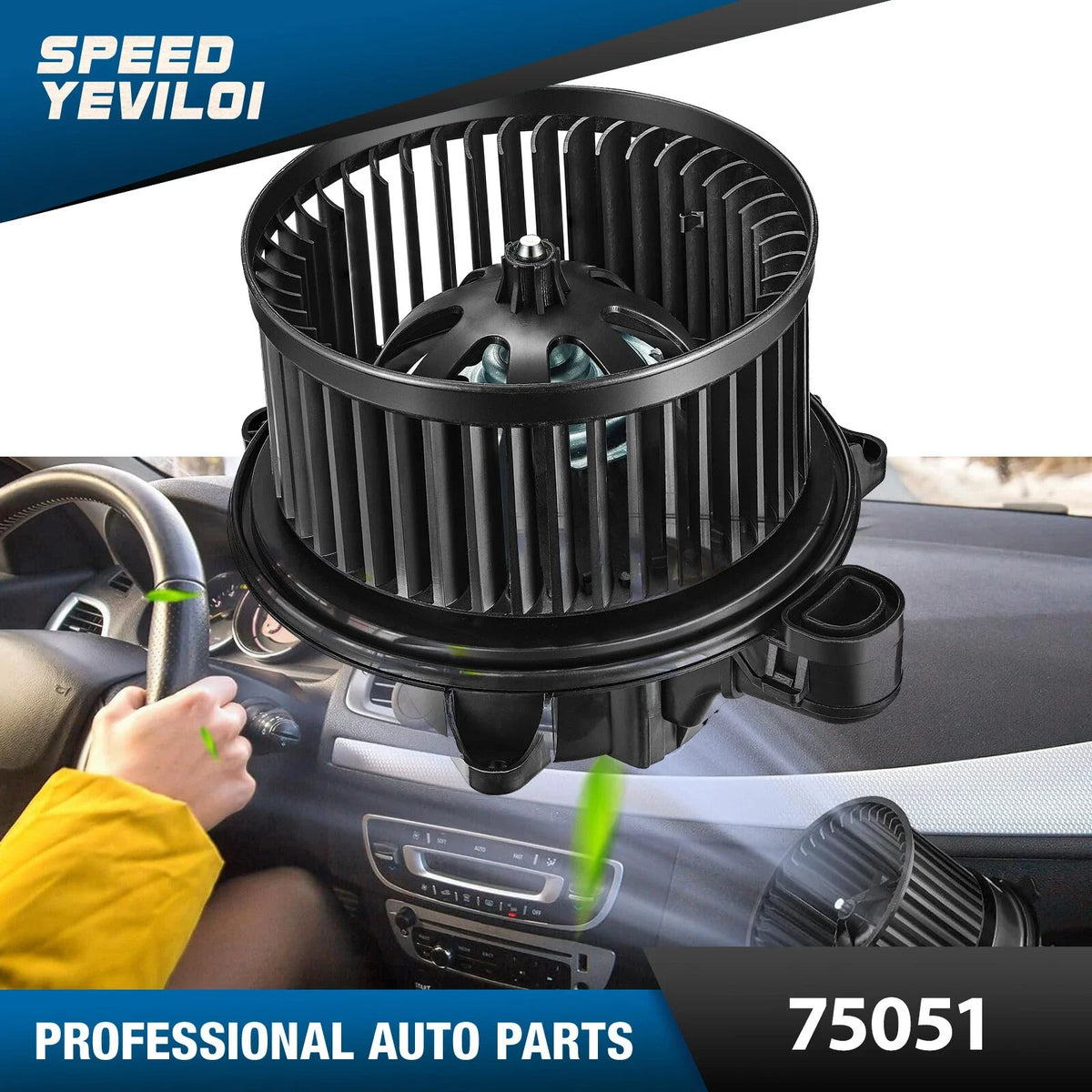 Front Blower Motor Assembly with Wheel for Transit 150/250/350 HD (2015-2023)