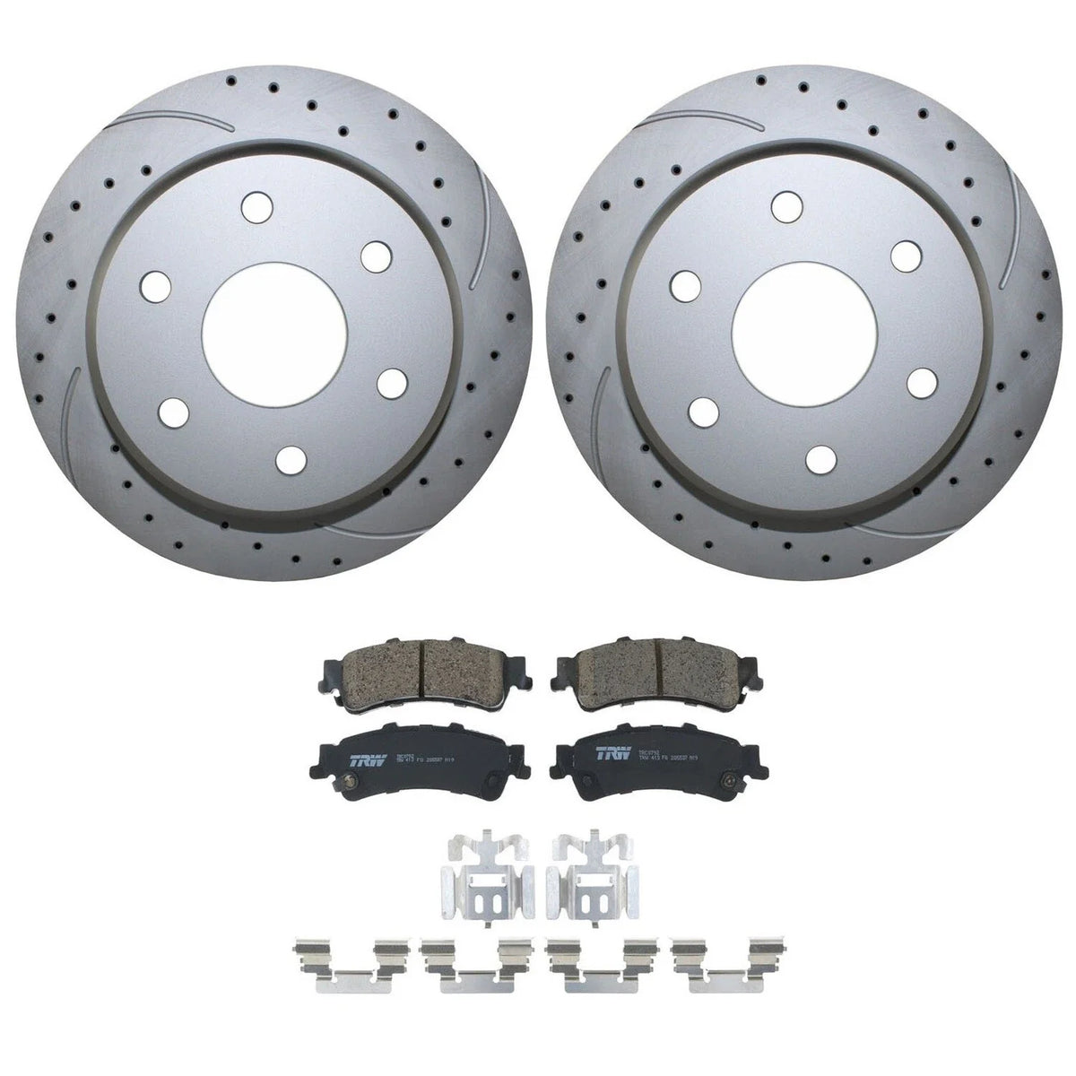 Rear Brake Kit for Chevrolet GMC with 330mm Drilled Rotors & Pads