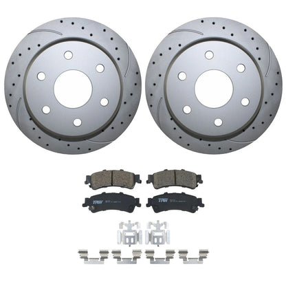 Rear Brake Kit for Chevrolet GMC with 330mm Drilled Rotors & Pads